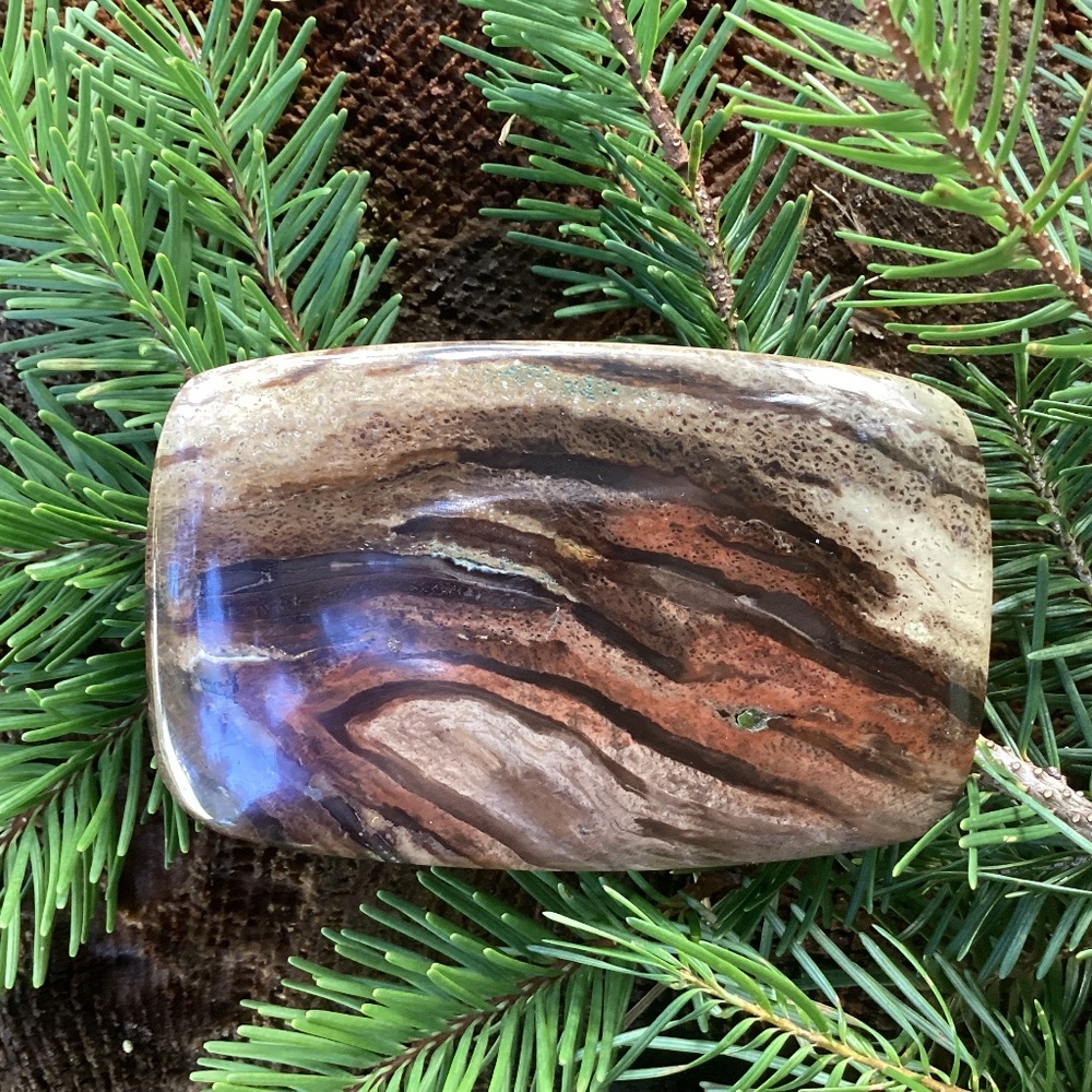 Vintage Handcrafted Spectacular Multi Dimensional Polished Stone Belt Buckle